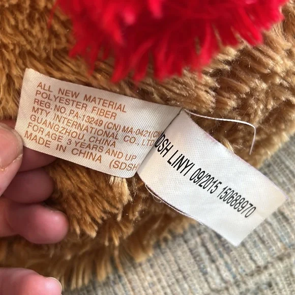 Dan Dee Brown Floppy Puppy Dog Plush Red Ears Nose - Picture 7 of 8